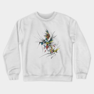 Celebration Unique Blue Yellow Red Black White Colorful Abstract Art Crewneck Sweatshirt